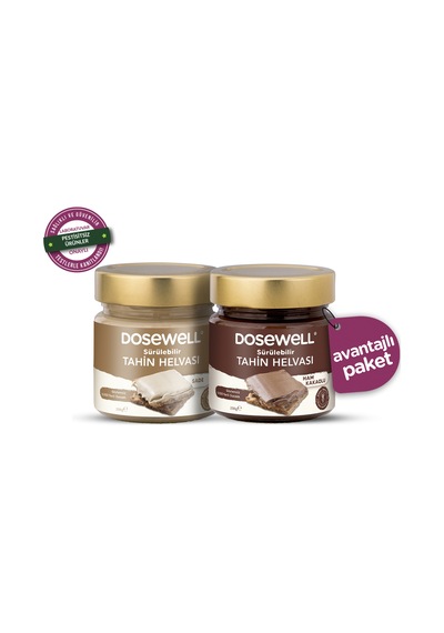 Dosewell Sürülebilir Tahin Helvası Sade Ve Ham Kakaolu 250 Gr 2'li Paket