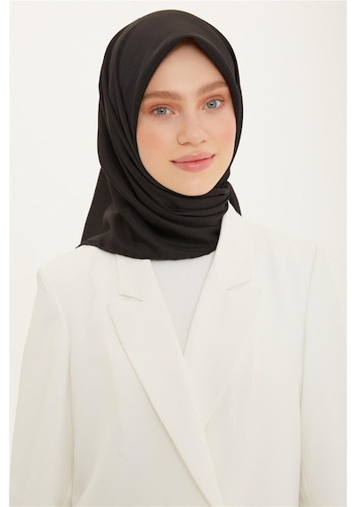 Armine Düz Twill Eşarp - Siyah 1075 - Siyah 1075
