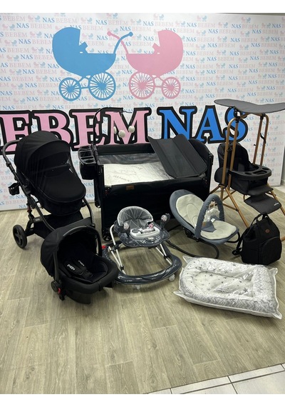 Bebemnas Yeni Doğan Bebek Çeyiz Seti Full Set Bebek Arabası-çanta-puset-yürüteç-beşik-anakucağı-salıncak