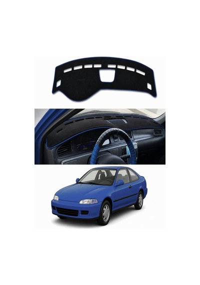 Honda - Civic 1994-2000 Uyumlu Torpido Koruma Kılıfı - Mavi Şeritli
