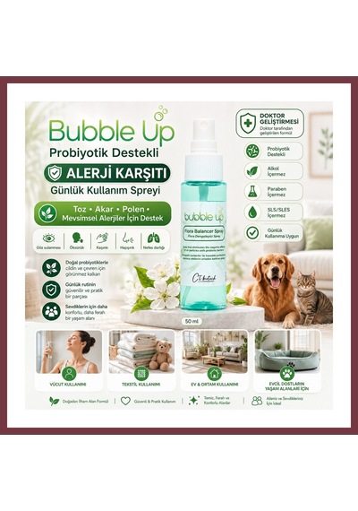 Storeşahin Bubble Up Probiyotik Destekli Kedi Köpek Yatak Minder Ve Kafes Spreyi 50 Ml Shn0720