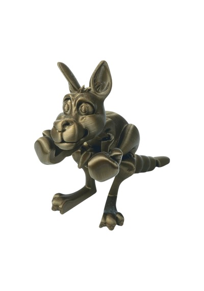 3d Hareketli Kanguru Ve Yavrusu Figürlü Oyuncak - Altın Kahve
