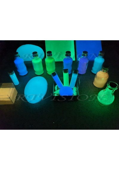 25 Gr Fosfor Tozu Karanlıkta Parlayan Fosfor Luminous Buz Mavisi