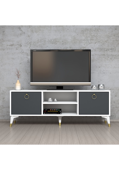 Ferniso Mobilya 138 Cm Tv Ünitesi Beyaz-antrasit