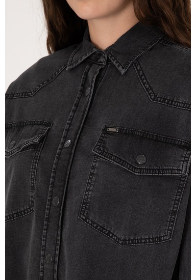 U.s. Polo Assn. Kadın Siyah Gömlek Jean 50304311-dn0027 Siyah