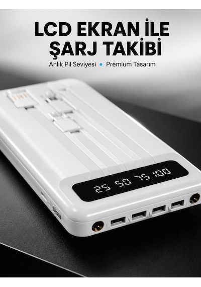 20.000mah Taşınabilir Powerbank Pd Teknolojili Çift Usb Çıkışlı Yeni Nesil Sarı