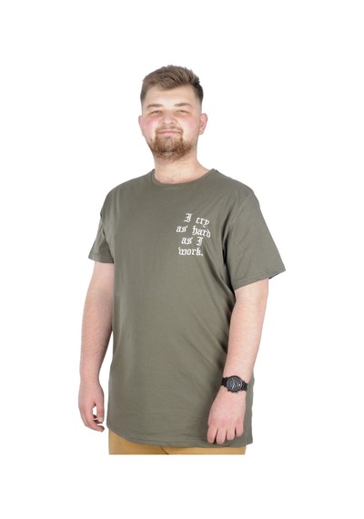 Mode Xl Büyük Beden T-Shirt Bisiklet Yaka Work 22179 Haki 001 Mode Xl Büyük Beden T-Shirt Bisiklet Yaka Work 22179 Haki 001