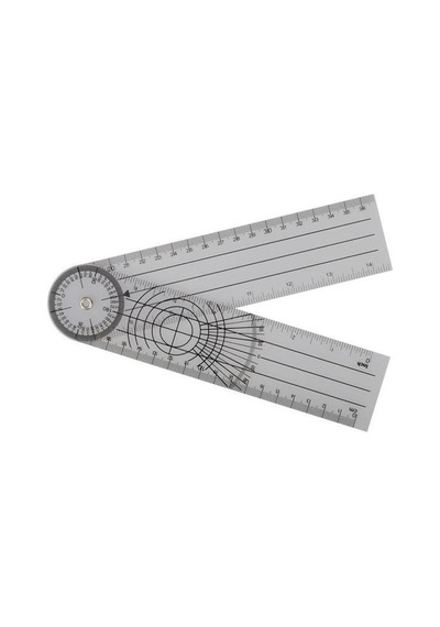 Cetvel Gonyometre 20 Cm. 360 Derece Plastik Eha Ölçer Beyaz - Siyah