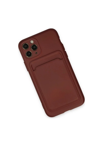 Apple iPhone Uyumlu 11 Pro Kılıf Kelvin Kartvizitli Silikon - Bordo Bz8683140168216