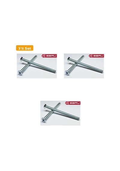 3'lü Set Göbek Kilit Barel Vidası M5x60 10'lu Paket 30 Adet 1