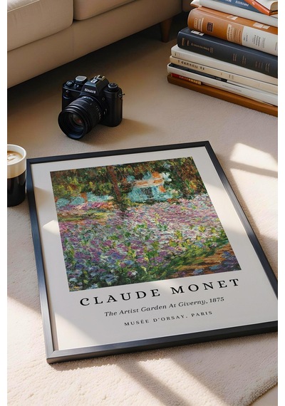 Claude Monet The Artist's Garden At Giverny Çerçeveli Tablo - Eklektik Tarz Duvar Dekoru