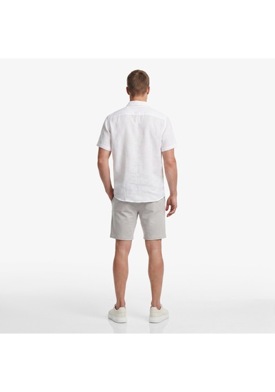 Nautica Erkek Beyaz Regular Fit Kısa Kollu Keten Gömlekdüzw65105t