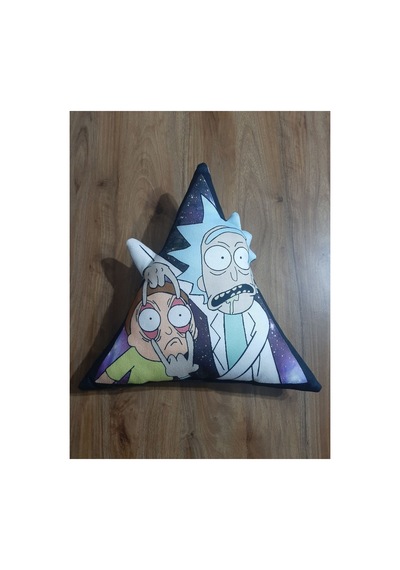 Rick And Morty Desen Şekilli Tasarım Karakter Yastık Cok Renklı