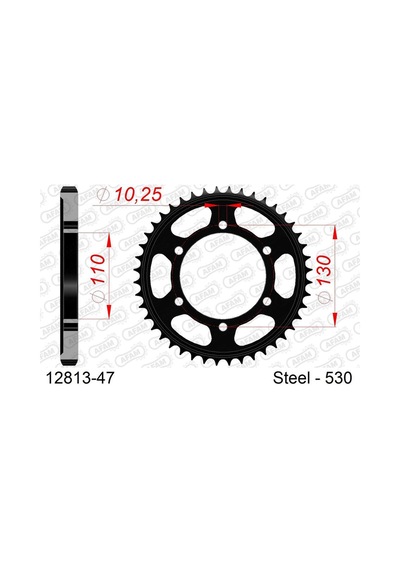 12813-47 Rear Steel Sprocket 530