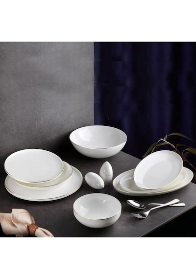Aryıldız AR34003 Bone Porselen 54 Parça Yemek Takımı Platin
