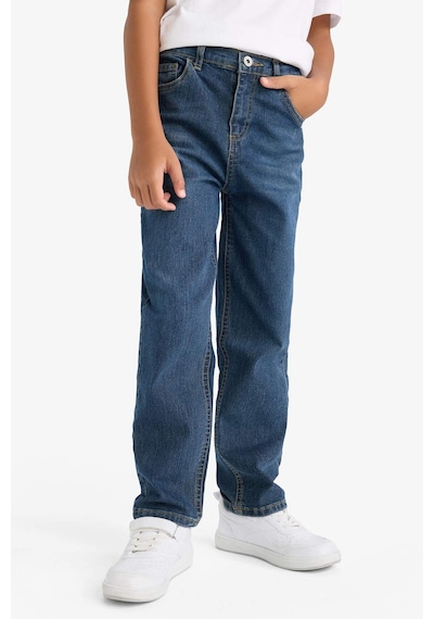 Defacto Erkek Çocuk Straight Fit Düz Paça Jean Pantolon F0455a825aunm35 Mavi