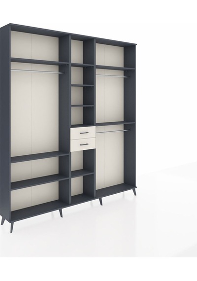 Arges Dolap 10 Raflı 2 Çekmeceli 3 Askılı 220x30x243 Antrasit-antrasit/aytaşı Antrasıt/aytası Arges Dolap 10 Raflı 2 Çekmeceli 3 Askılı 220x30x243 Antrasit-antrasit/aytaşı Antrasıt/aytası