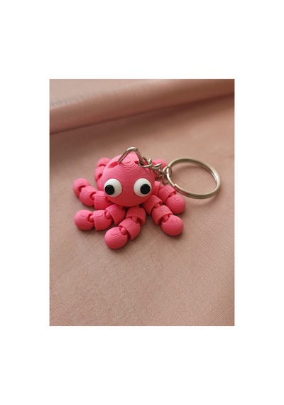 Sevimli Pembe Ahtapot Anahtarlık Pembe