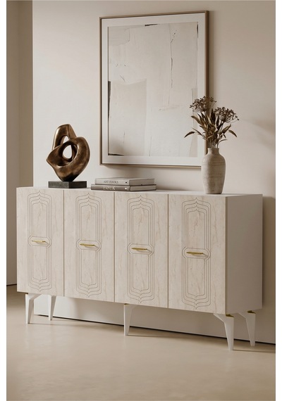 Ka1545btg Rıva Konsol Beyaz-traverten-gold 150cm Beyaz - Traverten - Altın Ka1545btg Rıva Konsol Beyaz-traverten-gold 150cm Beyaz - Traverten - Altın