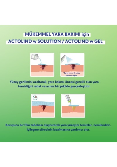 Actolind Yara Solüsyonu 1 L + Yara Jeli 50 ML + Woun-Vit Plus 60 Kapsül