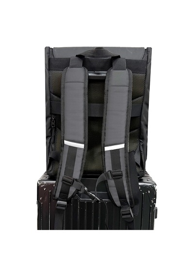 Lenyes Lb567 Dreamer Backpack Plus Serisi Su Geçirmez Deri Tasarımlı Omuz Askılı Sırt Çantası Siyah Siyah