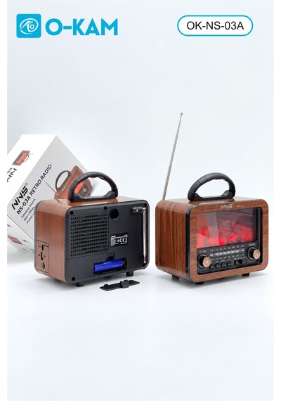 O-kam Ok-ns-03a Bluetooth Taşıma Saplı Şömine Efektli Radyo
