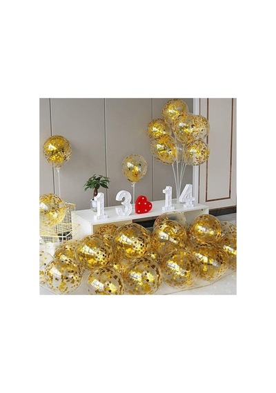 Metalik Sarı Gold Konfetili Balon Sarı
