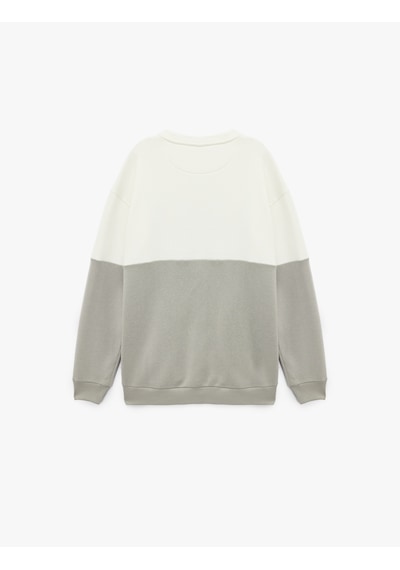 Koton Oversize Uzun Kollu Renk Bloklu Baskı Detaylı Şardonlu Bisiklet Yaka Sweatshirt Ekru 6wam70043mk Ekru Koton Oversize Uzun Kollu Renk Bloklu Baskı Detaylı Şardonlu Bisiklet Yaka Sweatshirt Ekru 6wam70043mk Ekru