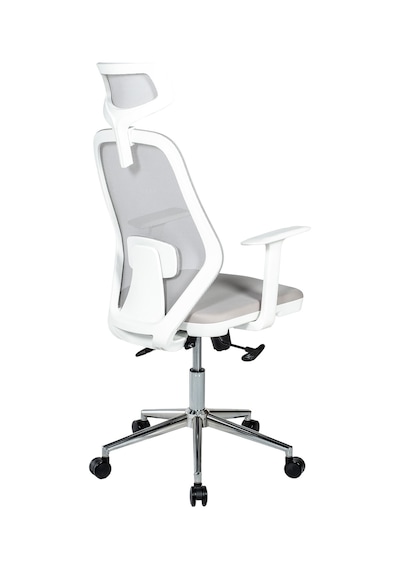 Ofisbazaar Dali Beyaz Fileli Yönetici Koltuğu Ergonomik Başlıklı Ofis Koltuğu Gri Gri