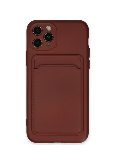Apple iPhone Uyumlu 11 Pro Kılıf Kelvin Kartvizitli Silikon - Bordo Çr