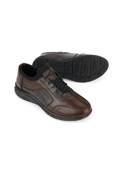 Ziya, Erkek Hakiki Deri Sneaker 153423z69 Kahve-k.kahve 143423z69 052