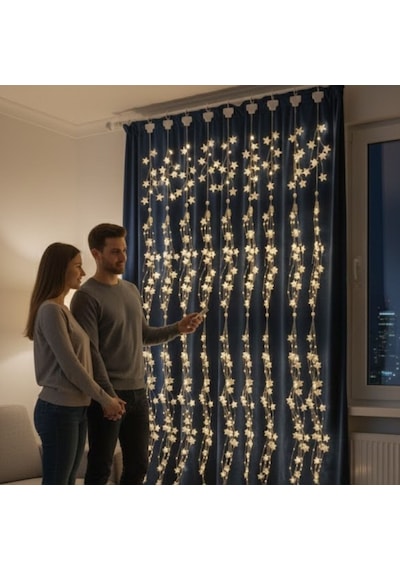 Saçaklı 3 3 Metre Yıldız Boncuklu Dekor Led Usb Ev, Oda Ve Organizasyon Dekoru Hakkında Ürün Renkli