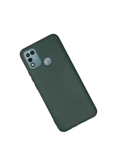 İnfinix Hot 10 Play Uyumlu Kılıf Nano İçi Kadife Silikon - Koyu Yeşil