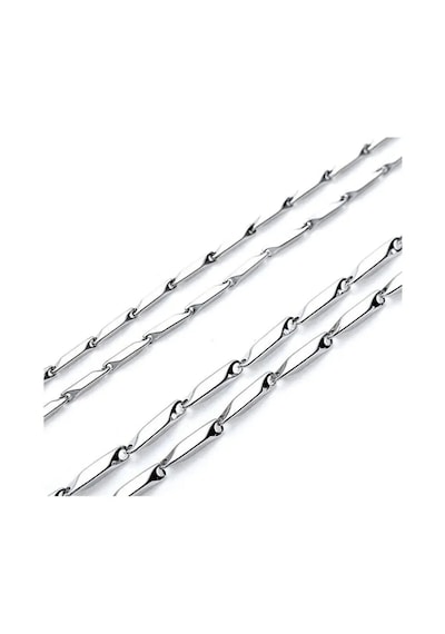Unisex Çelik Kolye 55cm Küp Üçgen Zincir Model1 Gümüş