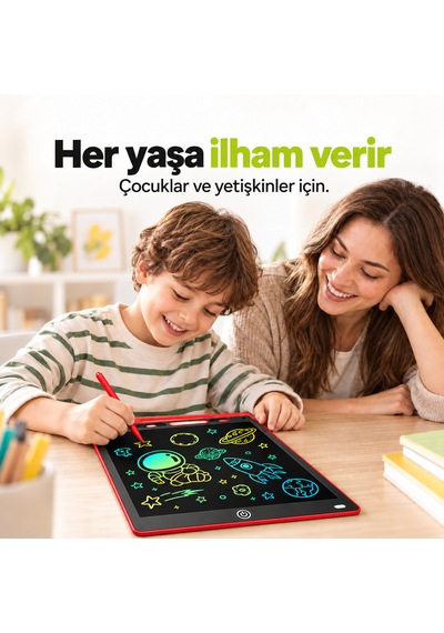 Npo Blic Btb5k 12" Lcd Renkli Ekranlı Kalemli Akıllı Çocuk Yazı Tahtası Ve Grafik Çizim Tableti