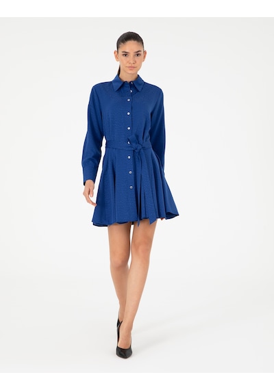 Pierre Cardin Kadın Saks Elbise Dokuma 50292931-vr045 Saks