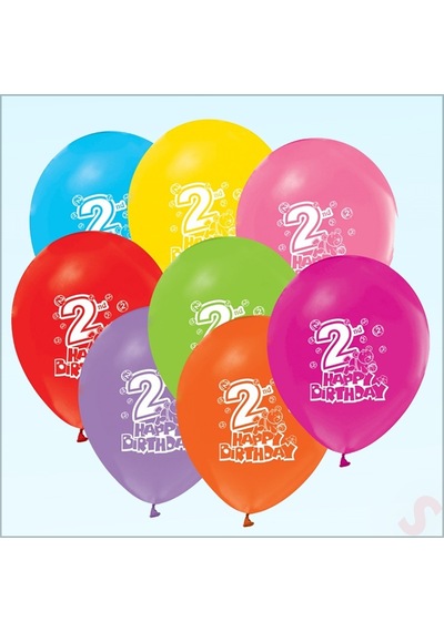 2. Yaş Doğum Günü Pastel Balon, 30 CM X 6 Adet
