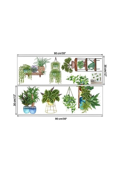 Hubrendy Emin Saksılı Çiçek Tasarımlı Yapışkanlı Sticker Mc-480d