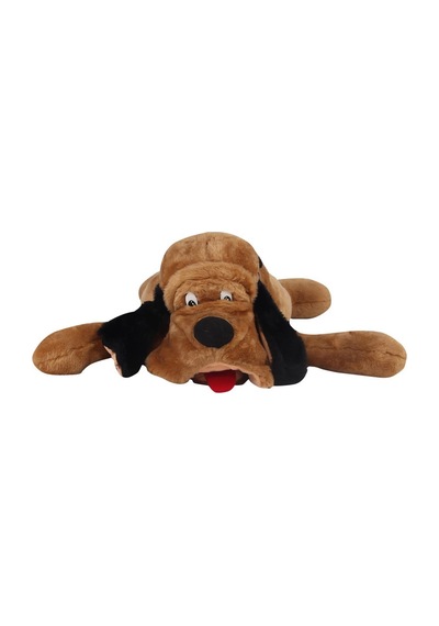 Yatan Şapşal Köpek Kahve Peluş 80 Cm