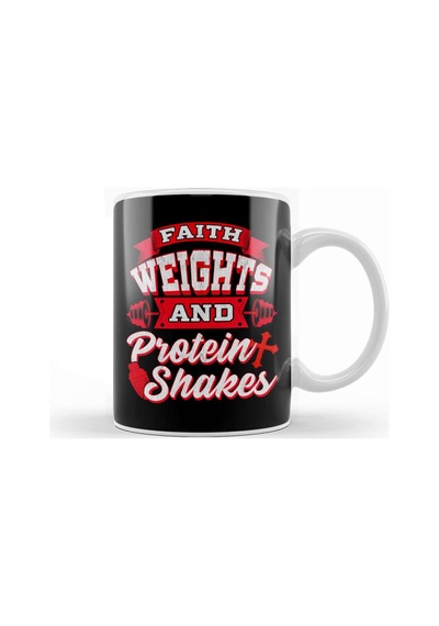Faith Weights And Protein Shakes Religion Workout Kupa Bardak Porselen Karışık