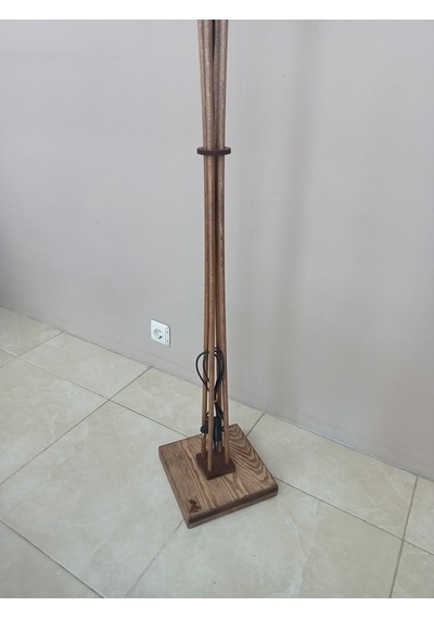 Balsa Dekor Ahşap Lambader Ceviz Petrol Mavi