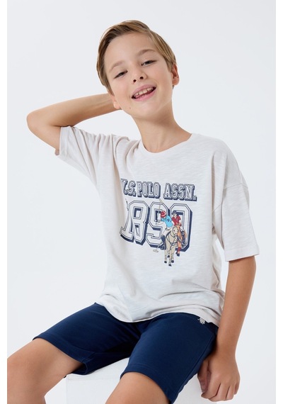 U.s. Polo Assn. Erkek Çocuk Beyaz Bermuda Takım Us2444-c-v2 Beyaz