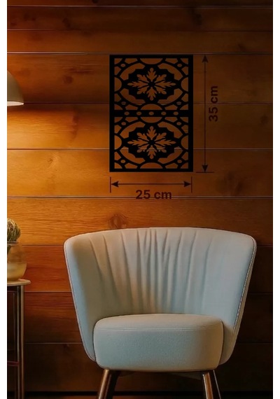 Kar Tanesi Ve Barok Desenli Ahşap Duvar Tablosu - 25x35 Cm Lazer Kesim Pano Renkli