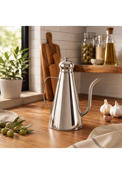 Paslanmaz Çelik Yağdanlık 650 Ml Damlatmaz Akıtmaz Kontrollü Yağdanlık