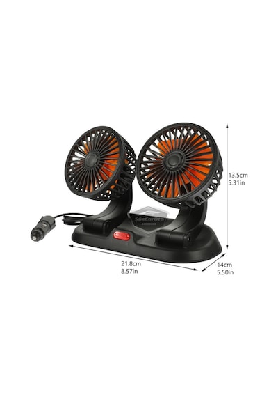 Üniversal Oto Ofis Araç İçi Torpido Üstü Vantilatör Çift Başlıklı Çakmaklık Girişli Kademeli Soğutucu Fan 360 Vantilatör 56645861