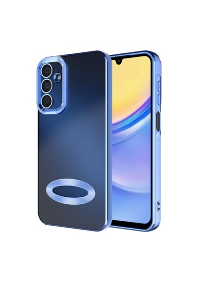 Galaxy A25 Kılıf Kamera Korumalı Logo Gösteren Zore Omega Kapak Sierra Mavi