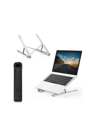 Saiji X2 Taşıma Çantalı Alüminyum Notebook Laptop Standı Gümüş