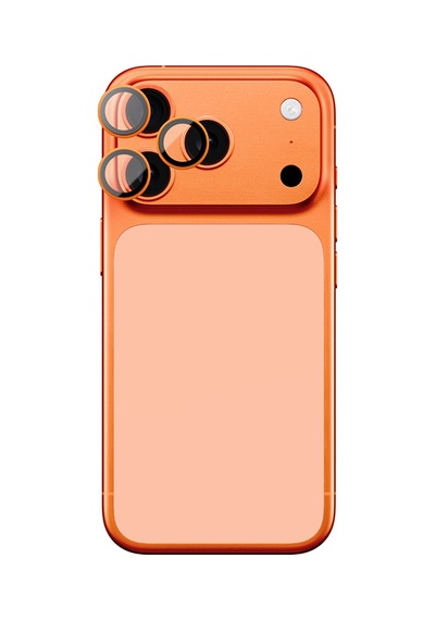 Apple Uyumlu iPhone 17 Pro Amazingthing Anti Reflective Kamera Lens Koruyucu Uygulama Aparatlı Turuncu