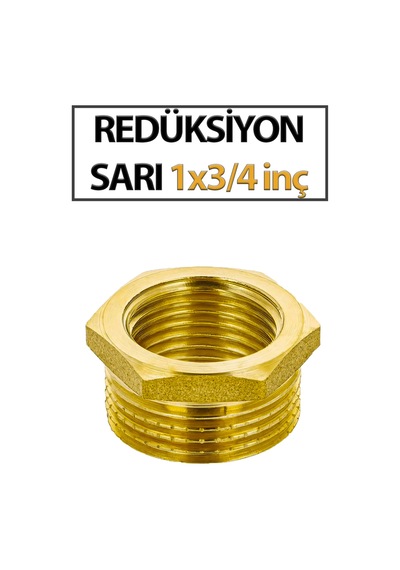 1 X 3/4 İnç Sarı Redüksiyon Pirinç Gövde, Sızdırmaz Ve Uzun Ömürlü Bağlantı Parçası