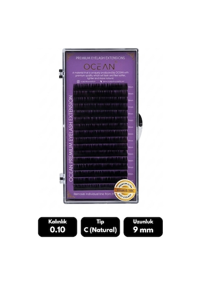 Ocean 0.10c Natural Kıvrım 9 Mm Soft Eyelash Doğal İpek Kirpik 16'lı